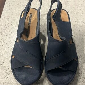 Collection by Clark’s.  Navy suede.  Rubber sole.  Size 7. Very lightly worn.